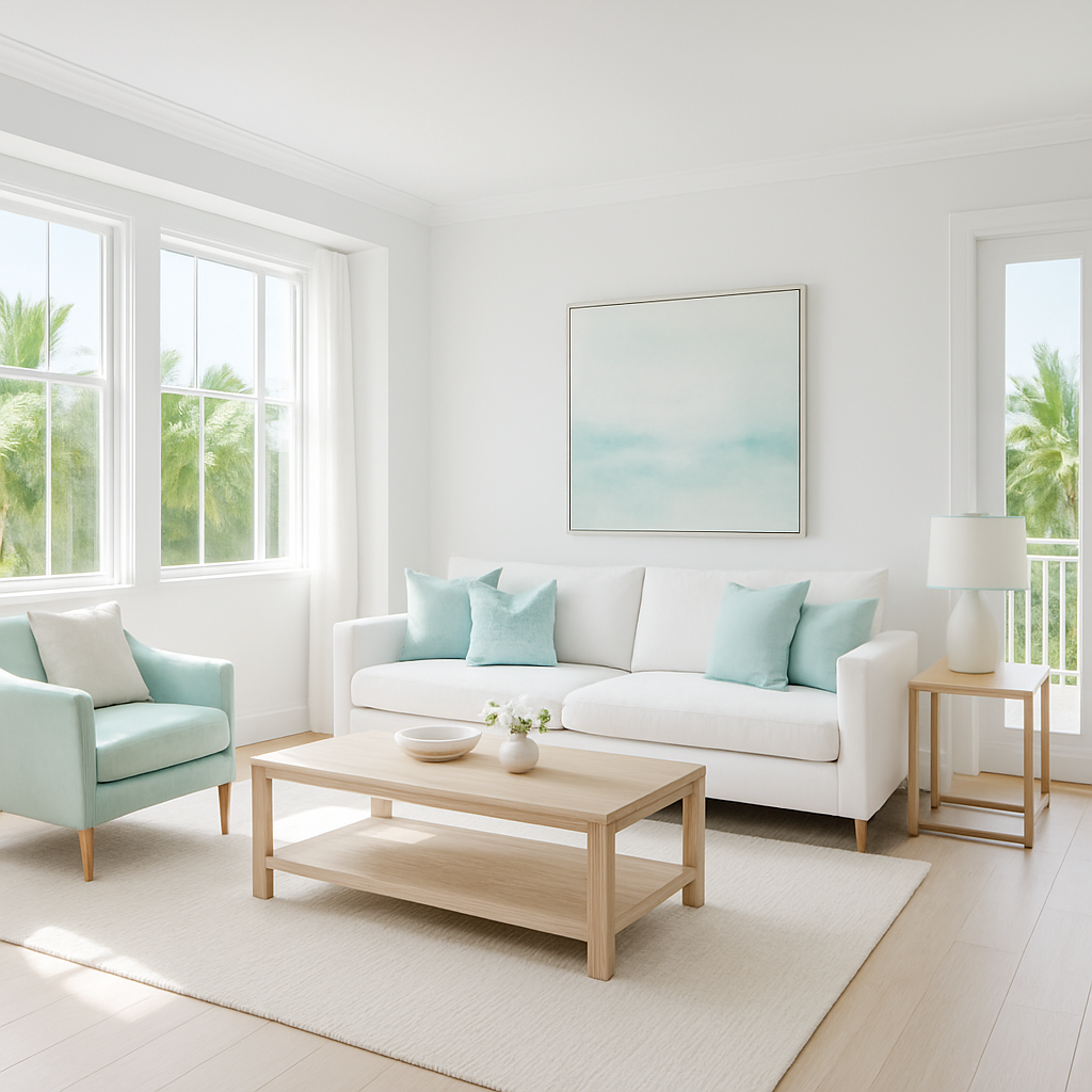 Bright, freshly renovated and spotless modern living room